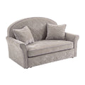 Elegant grijs fluweel bank met kussens