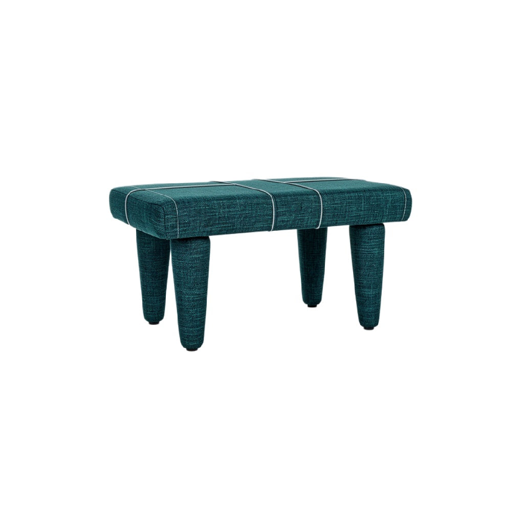 Strak turquoise ottomane met vier poten