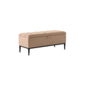 Moderne Beige Opbergbank met Geplooide Zitdelen